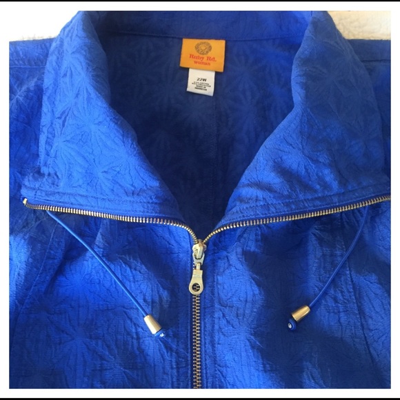 Ruby Rd. Royal Blue Textured Jacket - Picture 5 of 6